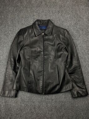 Wilsons Leather Pelle Studio Leather Jacket Womens Medium Thinsulate Lined Black